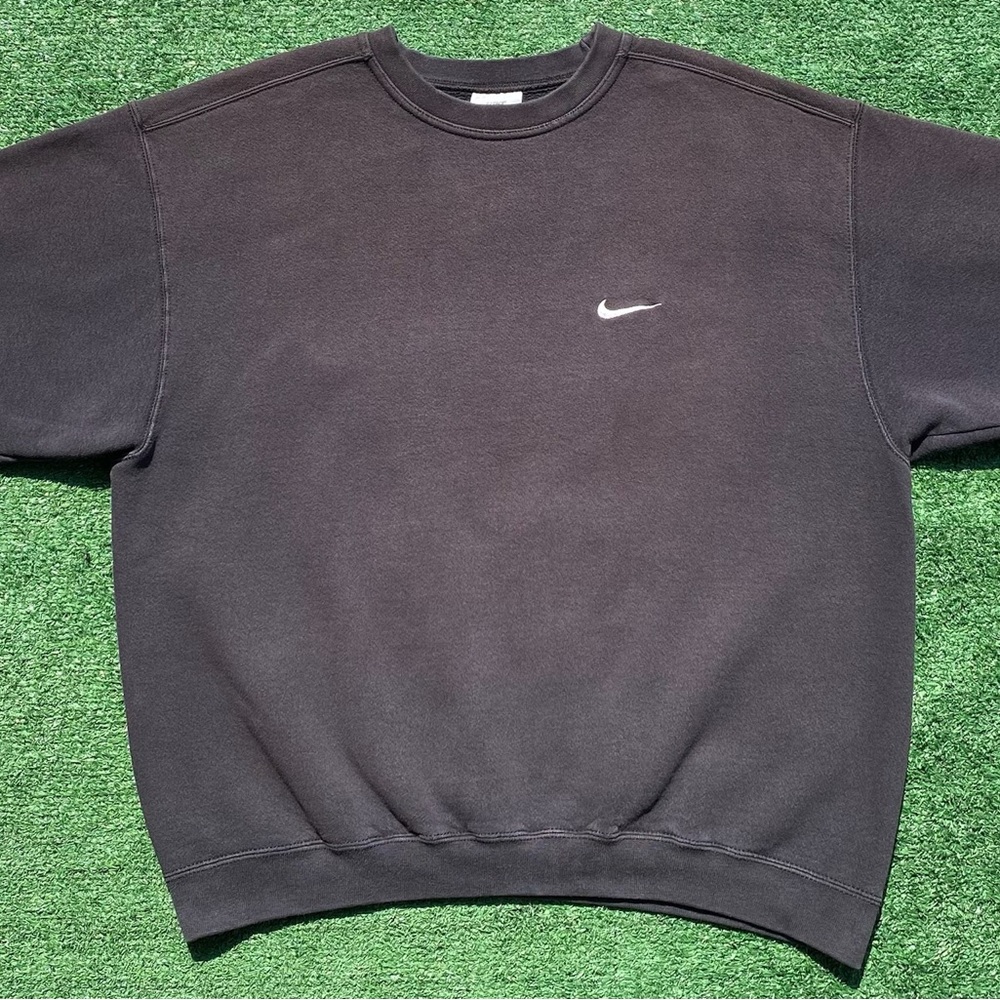 Vintage 90’s Nike Swoosh White Tag Black Sweatshirt Men’s XL USA Made - Picture 2 of 7